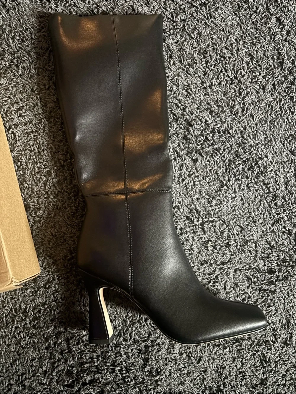 Women's Black Square-Toe Ankle Heels